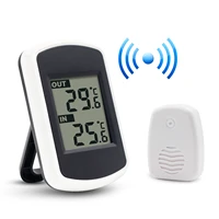 wireless lcd display indoor and outdoor temperature and humidity meter electronic temperature sensor hygrometer for home office