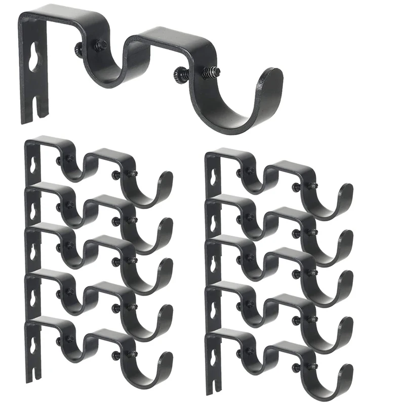 

12Pcs Curtain Rod Brackets, Curtain Rod Hanging Brackets, Hang Curtain Brackets for 1inch and 5/8inch Rod