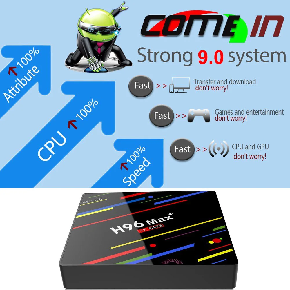 ТВ приставка H96 Max Plus Android 9 0 4 ядра 2 Wi Fi + 32 ГБ USB3.0|ТВ-приставки и медиаплееры| |