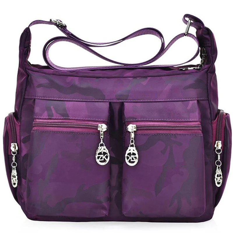 

Washed Oxford Women's Bag Multi-pocket Zipper Shoulder Crossbody Bag Camouflage Canvas Bag Mummy Bag Travel Shoulder Tote