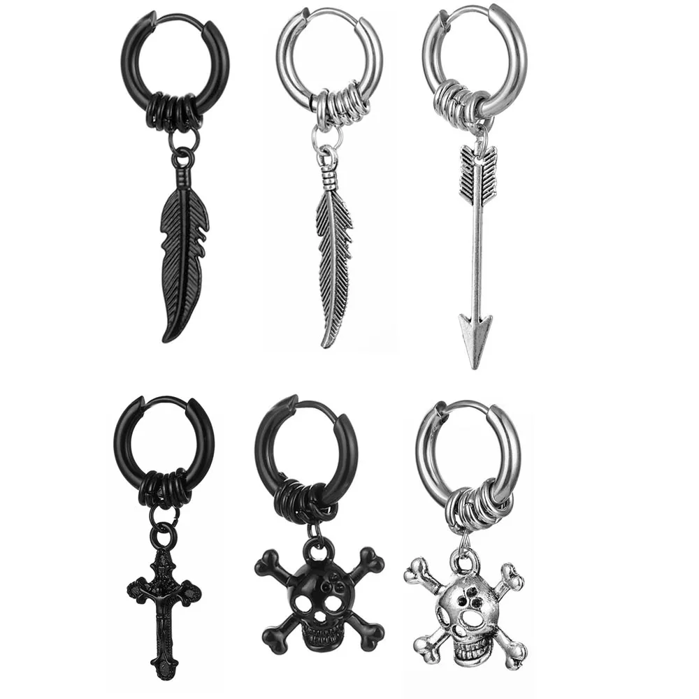 Серьги гвоздики в стиле панк рок для женщин и мужчин украшения из нержавеющей