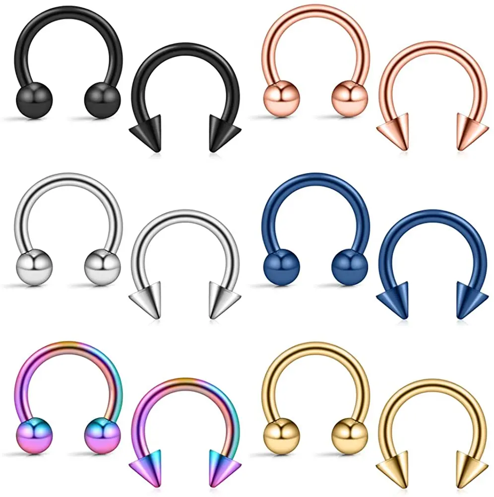 Комплект из 2 предметов модное кольцо нержавеющей стали в форме подковы