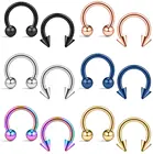 Комплект из 2 предметов, модное кольцо из нержавеющей стали в форме подковы фальшивый нос кольцо C зажимом BCR кольца для пирсинга перегородки носа пирсинг Falso кольцо для носа для мужчин и женщин