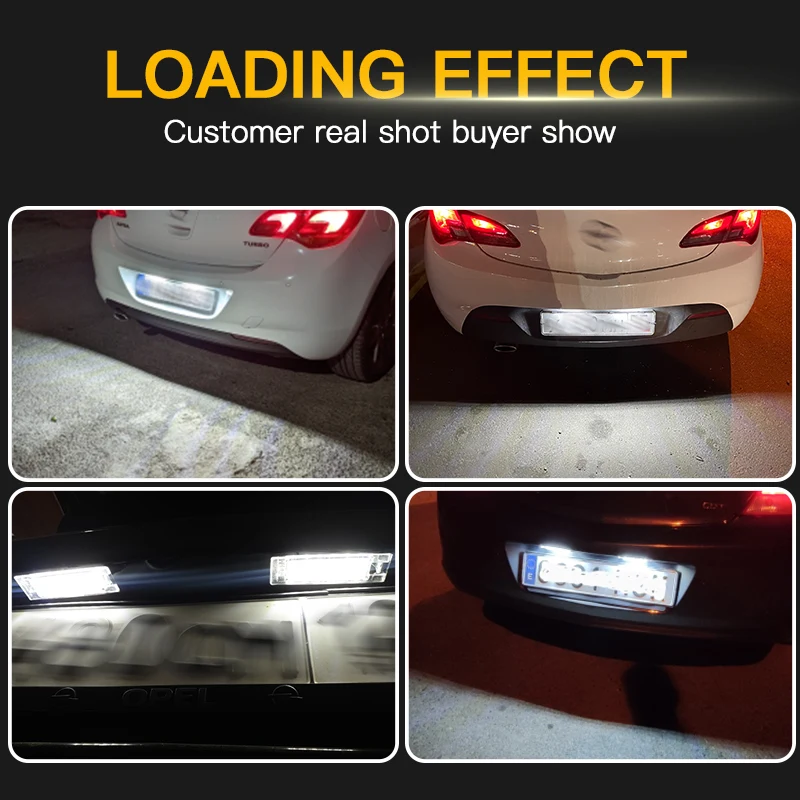 2Pcs LED License Number Lamps Plate Lights for Opel Astra H J Corsa C D Insignia Tigra B Twintop Vectra Zafira OPC | Автомобили и