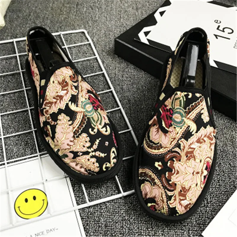 Мужские холщовые кроссовки Вулканизированная подошва удобные без шнуровки