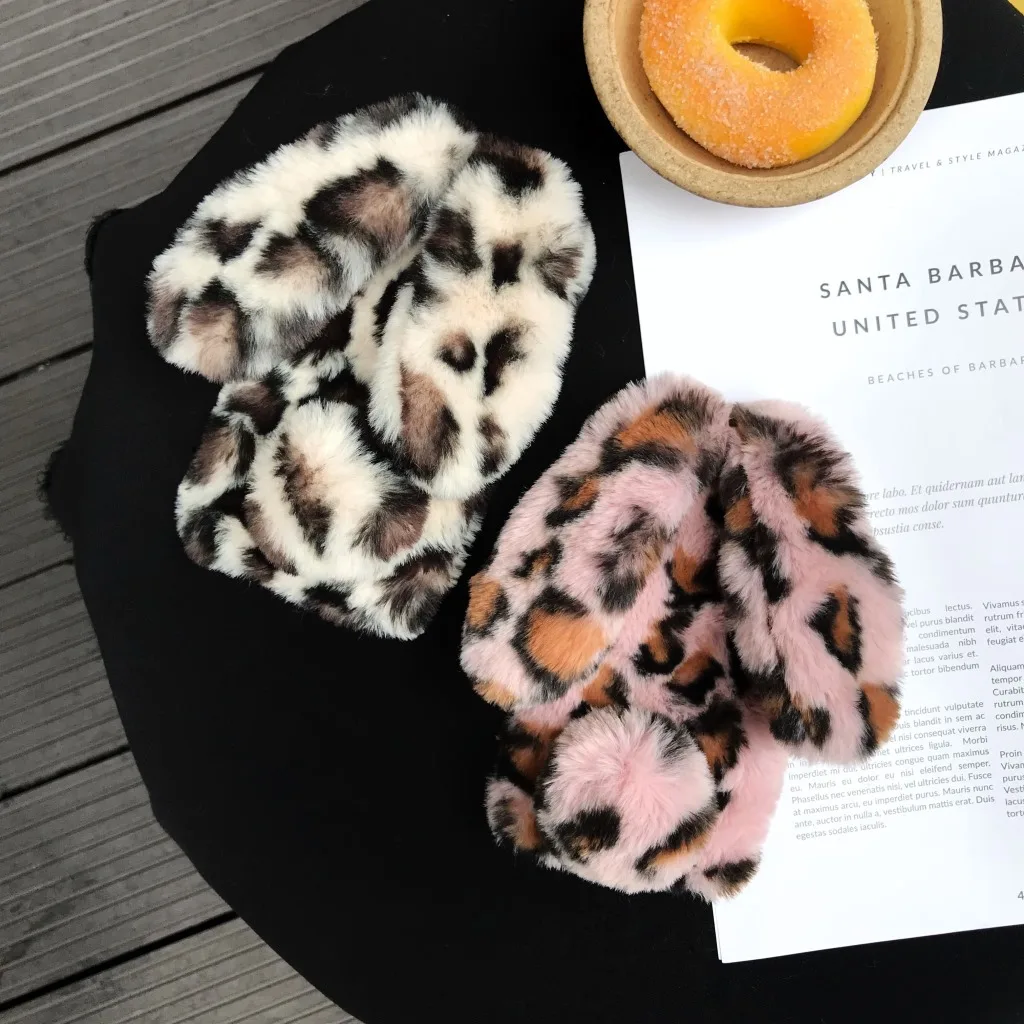 Заячьими ушками с леопардовым принтом плюшевая Оболочка Чехол для телефона