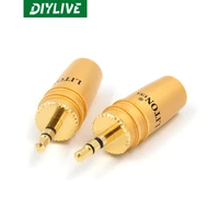 diylive hi fi liptonliton stereo 3 5mm dual channel gold plated headphone plug audio signal cable connector fire level plug