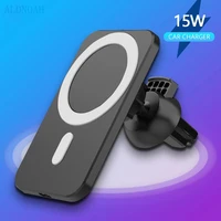 15w magnetic fast wireless car charger mount for iphone 12 pro max mini wireless charging phone holder stand