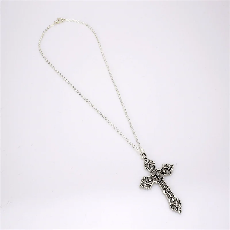 

European and American Baroque Cross Christ Vintage Bohemia 1980 Madonna Pendant Gothic Necklace Wholesale