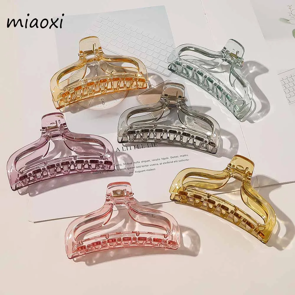 Заколки для волос женские прозрачные большие |