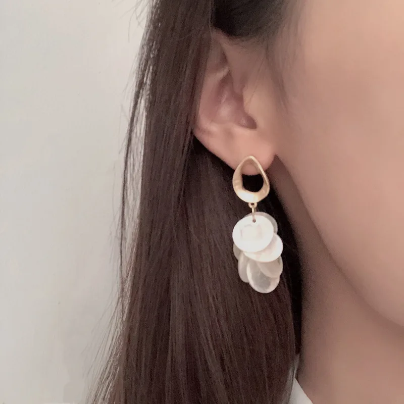 S925 иглы модные ювелирные изделия серьги капли золотое покрытие белый круглый