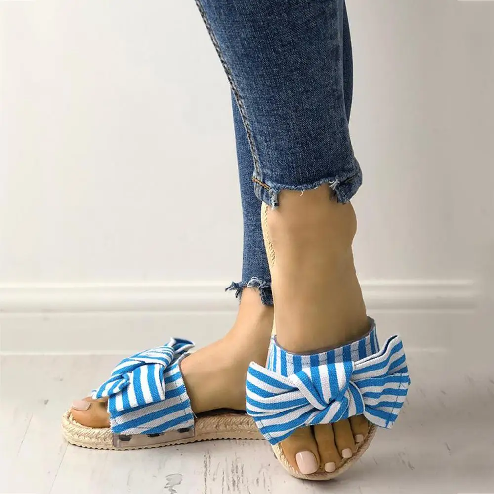 Женские Вьетнамки шлепанцы 42 летние пляжные с бантом босоножки соломенной