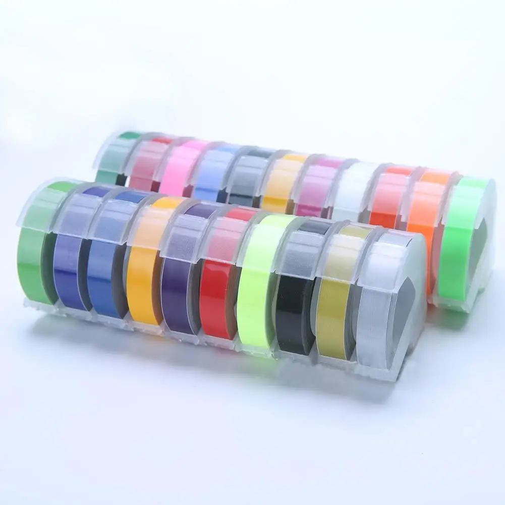 

12mm 3D Embossing PVC Label Tapes Compatible Dymo 1610 1880 12965 Manual Label printers for Motex E101 Label Makers