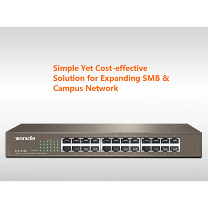 Tenda TEF1024D 24 Порты и разъёмы 10/100 м Enternet сетевой коммутатор QoS половина/полный DuplexLACP