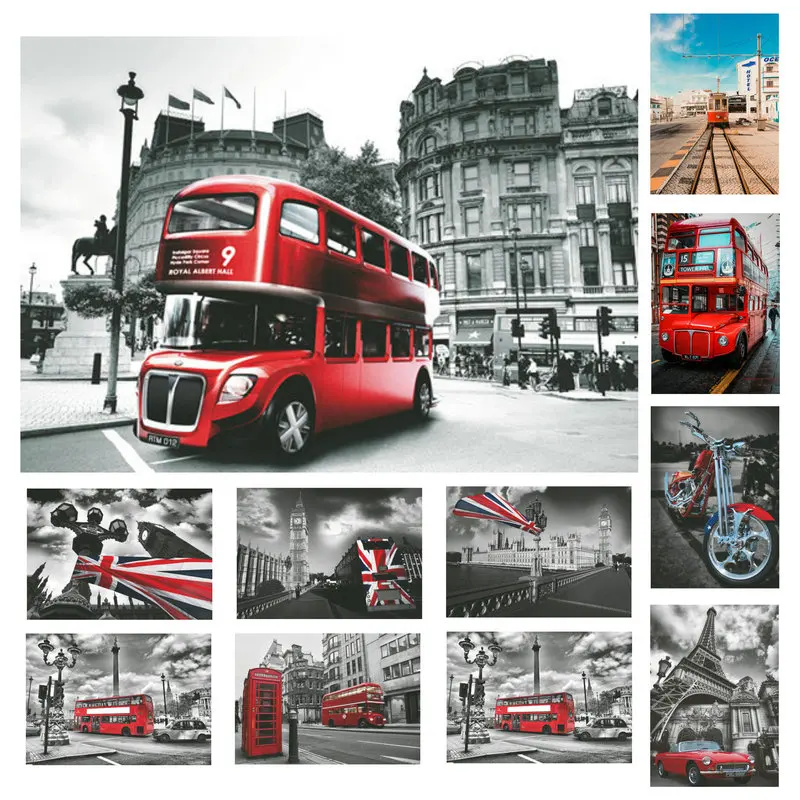 Картина на холсте новый постер архитектура телефонная будка Ретро стиль