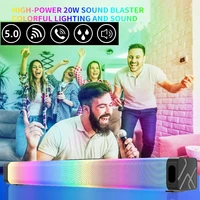 soundbuds 18 rgb led soundbar stereo usb bluetooth compatible 3 5mm powered speakers pa system for pc tv mobile home theater