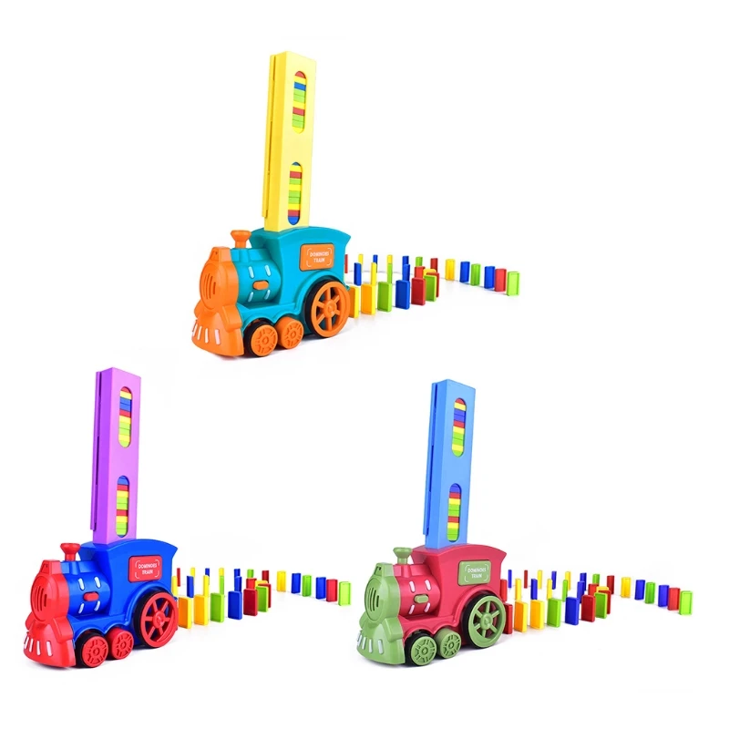 

03KD игрушечный домино-поезд, набор блоков для укладки, домино, строительный блок, развивающий Интеллектуальный автоматический электрически...