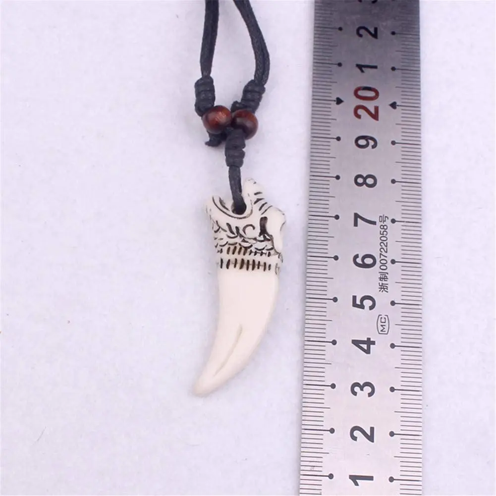 Ожерелье с зубами волка акулы 2 шт. клыки острый кулон ожерелье для мужчин и