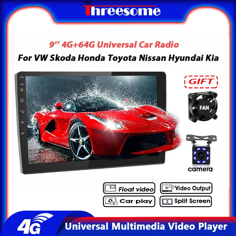 

9'' Android 8 core Universal Car Radio Multimedia Video Player Navigation GPS For VW Skoda Honda Toyota Nissan Hyundai Kia 4+64G