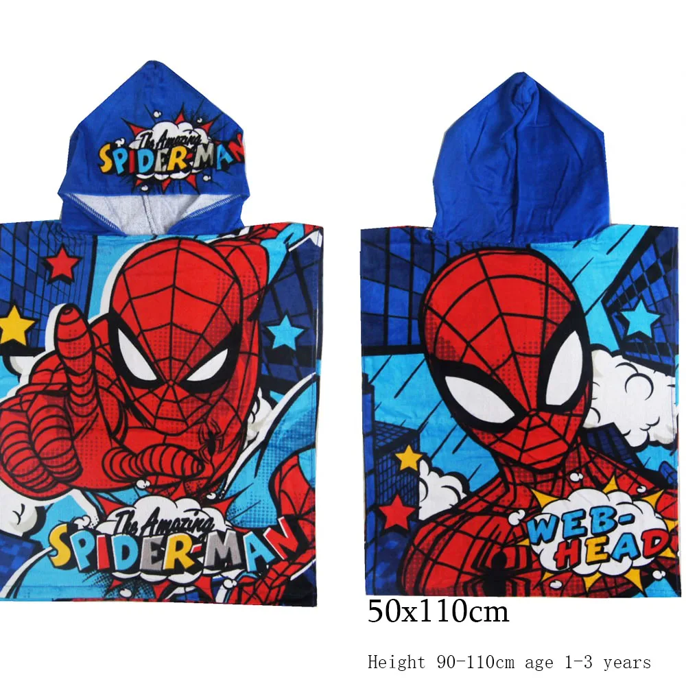 Дисней красный Человек паук Микки Маус Дошкольное детское банное полотенце с