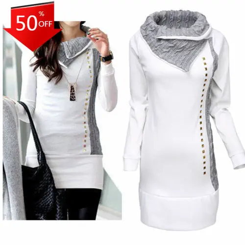 

hot sale solid New Women Long Sleeve Hoodie Sweatshirt Jumper Pullover Top Coat Winter