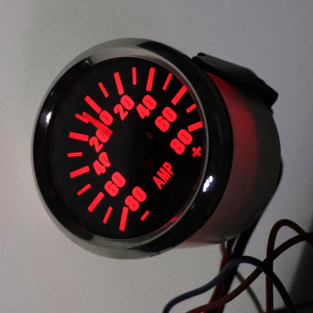 Красный светодиодный амперметр с подсветкой манометр 80 ~ 80A Амперметр для