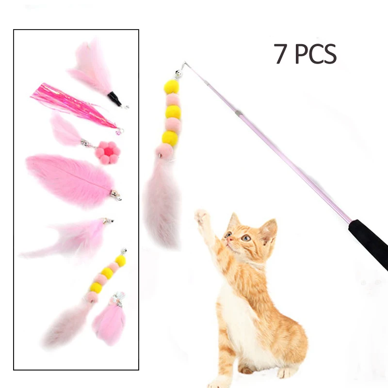 

Домашнее животное игрушка-тизер для кошек Милые Перо Пластик Интерактивная палочка Обучающие игрушки Пластик Pet игрушки для котов интеракт...