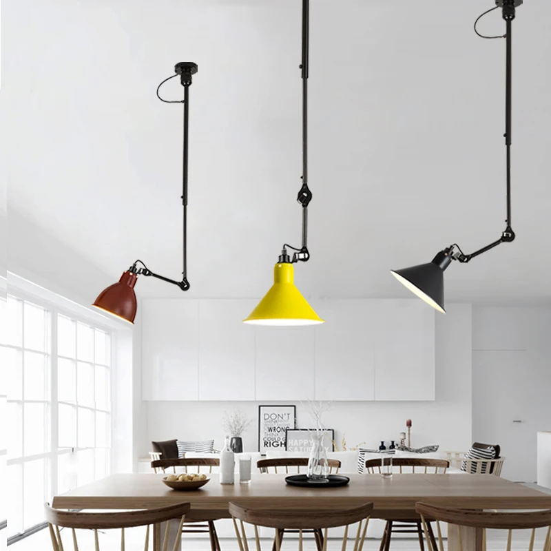 Swing Telescopic Long Rod Ceiling Lights Industrial Style lamps LED Lighting for Bedside Dining Room Living Bar | Лампы и освещение