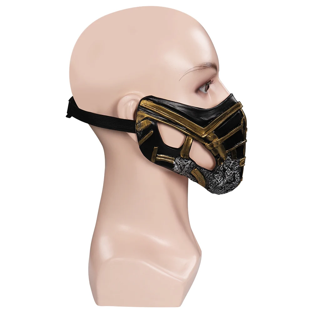 Игра Mortal Kombat Скорпион Косплей Половина лица латексные маски Хэллоуин Карнавал