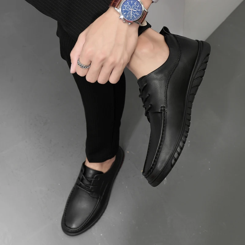 

Mens Causal Shoes Casual Leather Shoes Men Sneaker Fashion Sneakers Black Sport Men's Man Shoe Running Leisure Flat