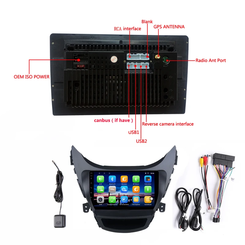 

2G RAM Android car stereo for Hyundai Elantra 5 Right hand drive 2011-2016 radio navigation GPS Multimedia Player headunit
