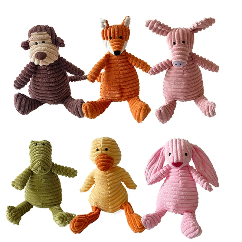 

20CM Corduroy Soft Pet Decoration Plushie Cute BB Whitsle Non Toxic Plush Stuffed Animal Toys for Dogs Cats Chew Toy Accessories