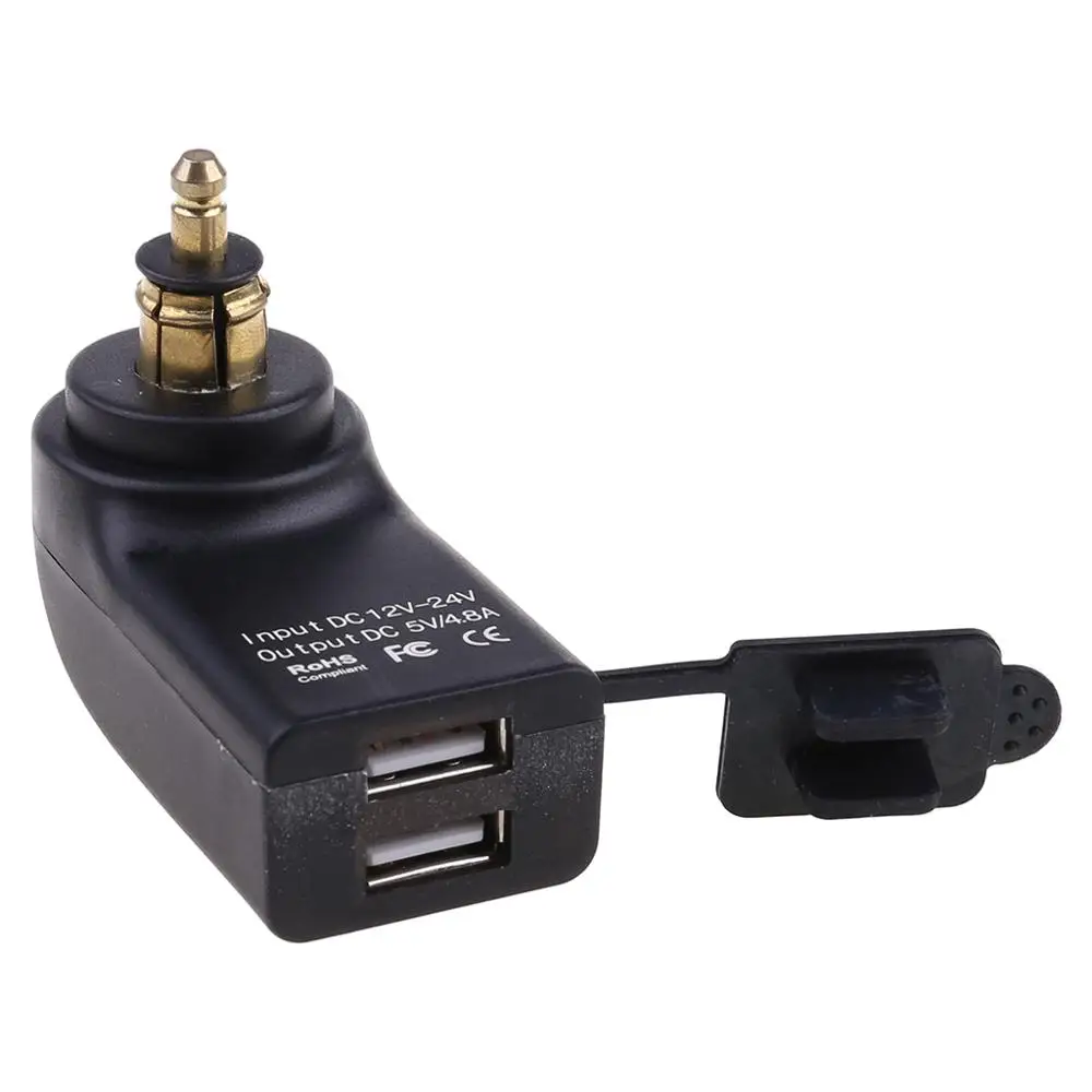 Водонепроницаемое зарядное устройство для мотоцикла 12 В с двумя USB-портами