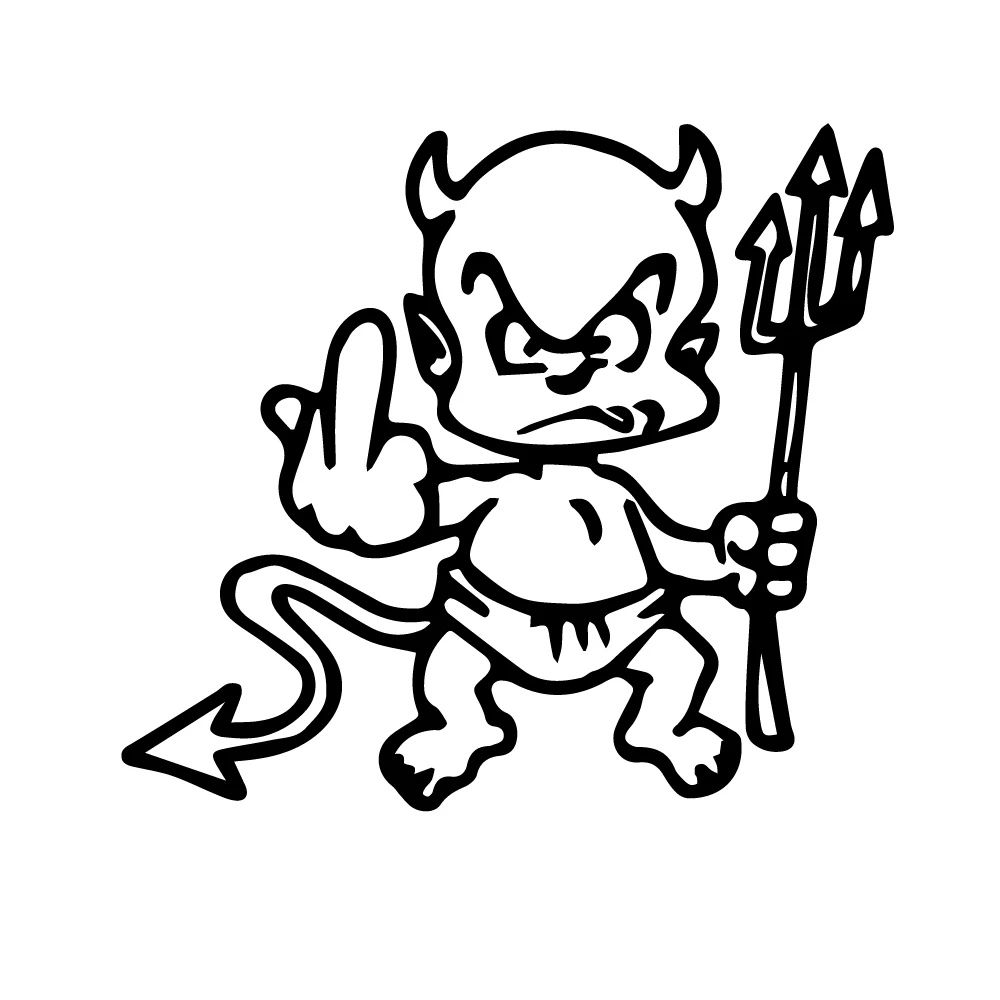 Забавная Автомобильная наклейка с демоном высекающая на бампер для окон