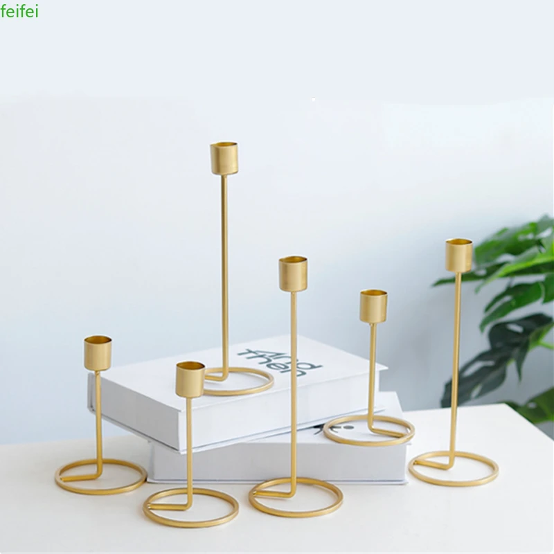 

Metal Candle Holders Gold Candlestick Fashion Wedding Candle Stand Exquisite Candlestick Table Home Decor