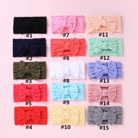 100 pcslot wholesale waffle knit wide nylon bow headwrap one size fits most knot bow nylon headbands 27 colors available