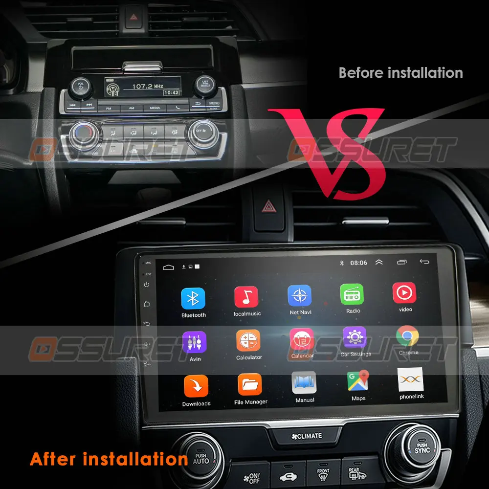 Hizpo Android 10 автомобильный стерео для Honda Civic 2015 2016 2017 радио с 9 &quotЭкран &amp GPS