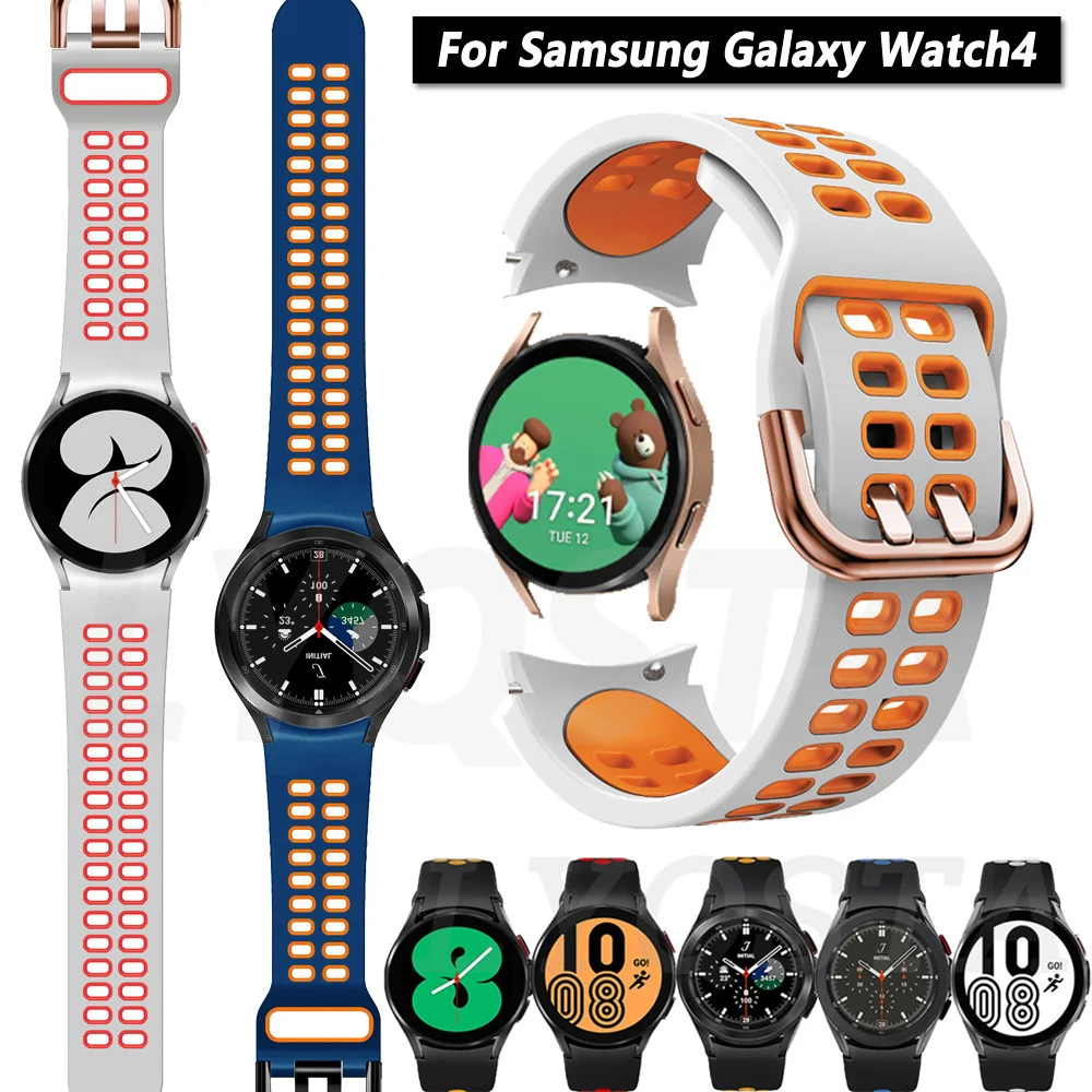 

Ремешок силиконовый для смарт-часов Samsung Galaxy Watch 4 Classic, спортивный браслет для Galaxy Watch 4 44 мм 40 мм