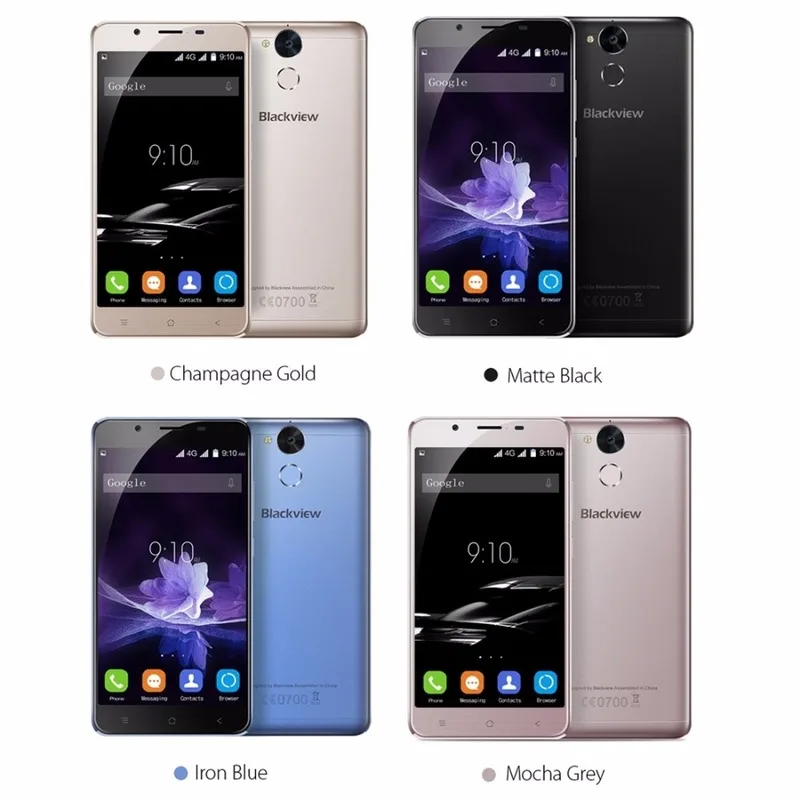 Blackview P2 Lite Smartphone 3GB RAM 32GB ROM 5.5" 6000mAh MT6753 Octa Core Android 7.0 8.0MP Fingerprint 4G LTE Mobile Phone |
