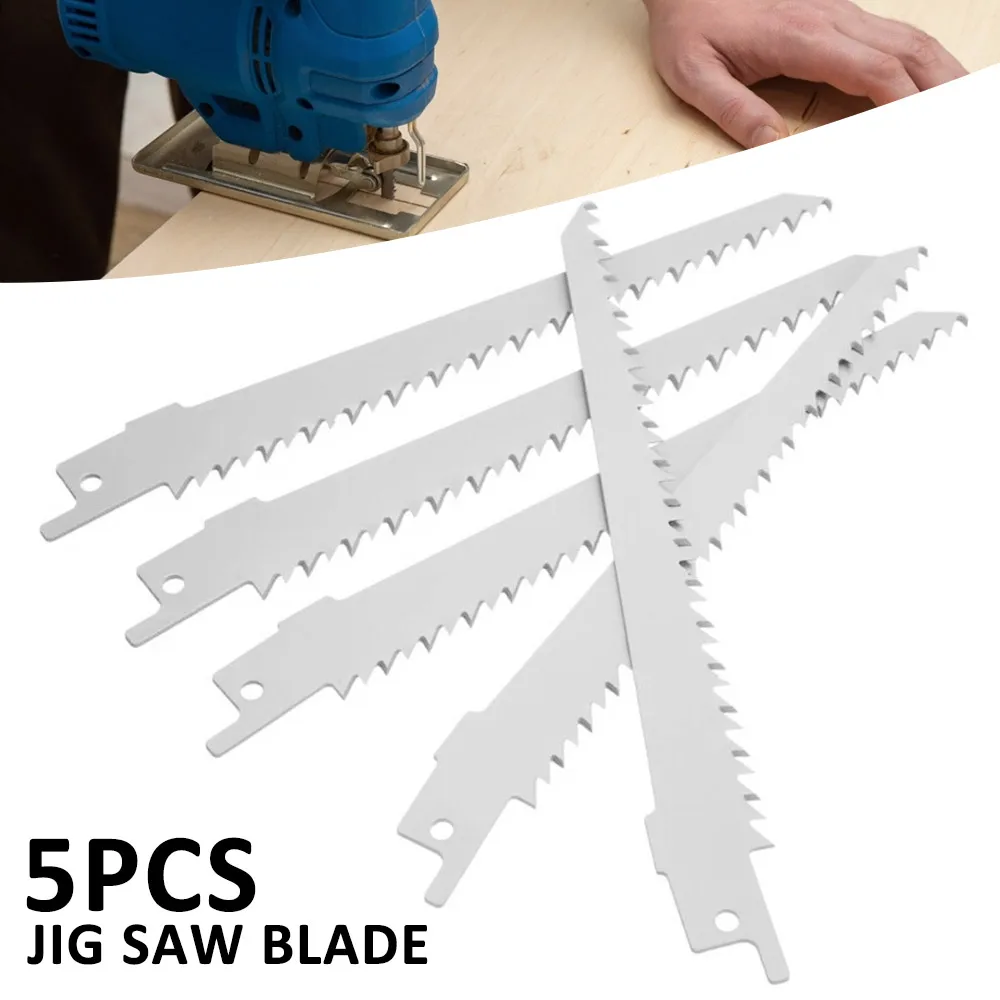 

5pcs Jig Saw Blades S644D HCS Assorted Blades Fast Cut Down Jig Saw Cutter Tool Accessories for Wood Plastic Metal Cutting