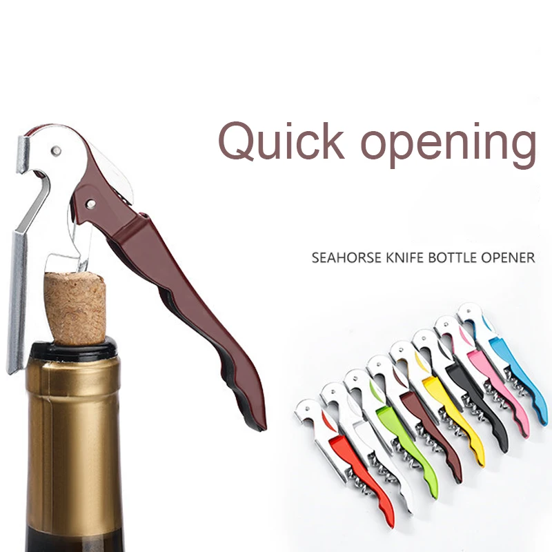 

Multi-Functional 2 in 1 Bottle Openers Stainless Steel Wine Cork Screw Corkscrew Beer Cap Remover Kitchen Gadget Bar Accessories