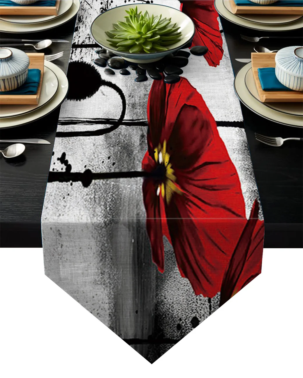 Скатерти с рисунком мака и чернил настольное украшение для домашвечерние НКИ