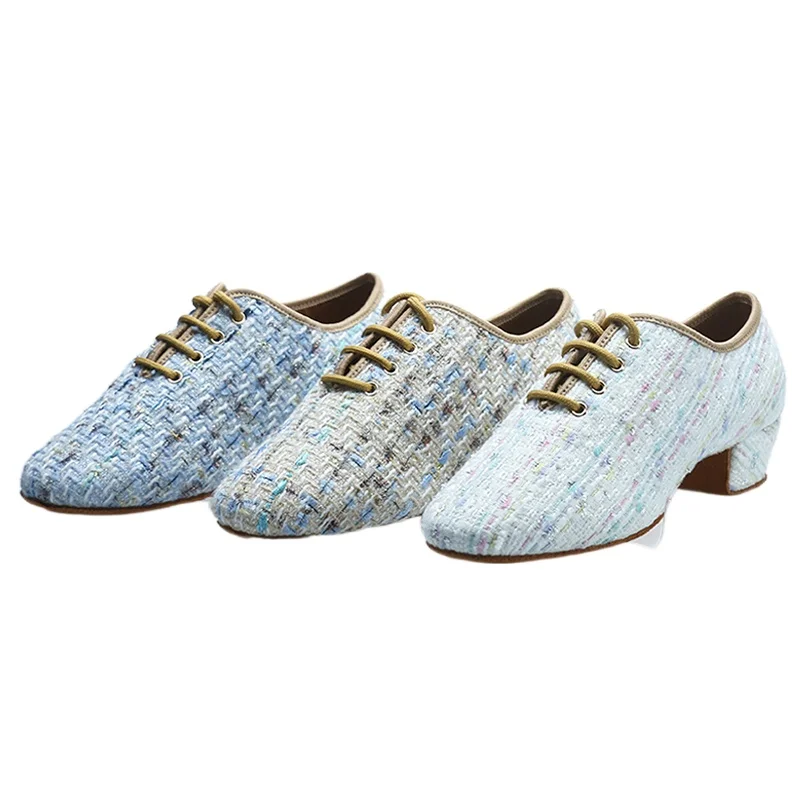 

Latin Dance Shoes For Girls Children Low Heel colorful Flock Upper Cow Leather Sole Ballroom Salsa Dancing Shoes Jazz Sneakers