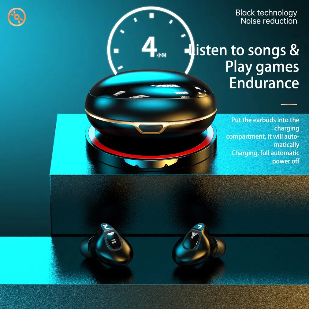 

Bluetooth Earphones Charging Box Wireless Headphone Stereo Sports Waterproof Earbuds Headsets With Microphone Wireless Charging