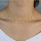 Ожерелье-чокер женское золотистоесеребристое с кубическим цирконием