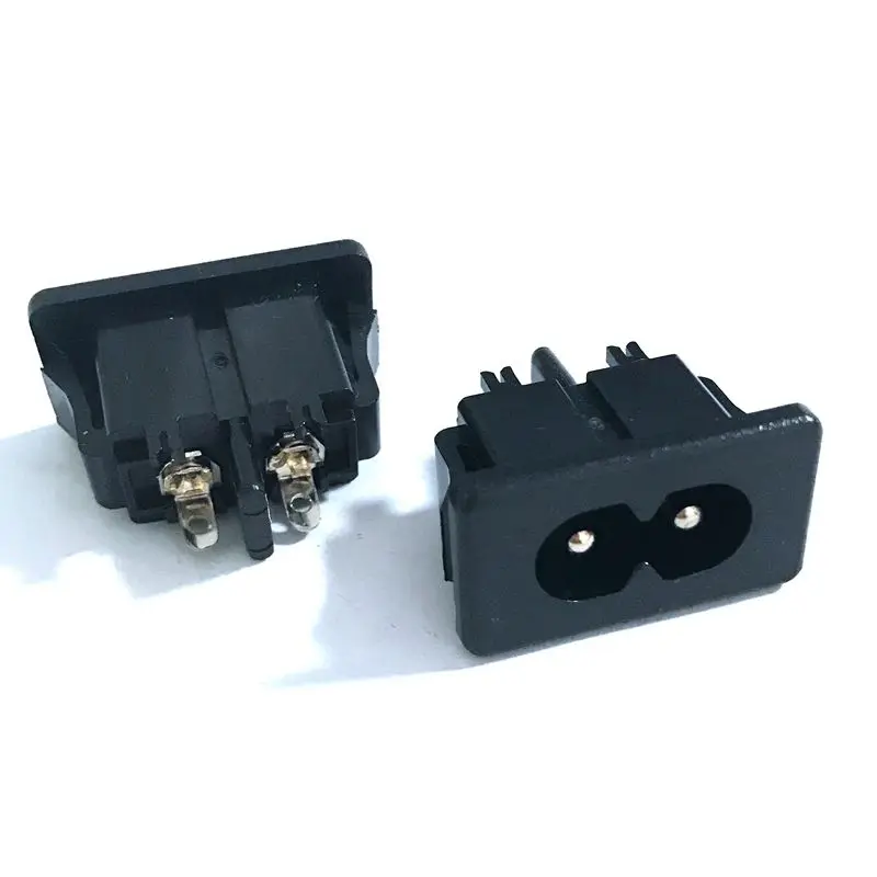 10 шт. BX 180 черная штепсельная вилка IEC320 C8 разъем питания AC 250V 2.5A 2Pin 8 Word розетка