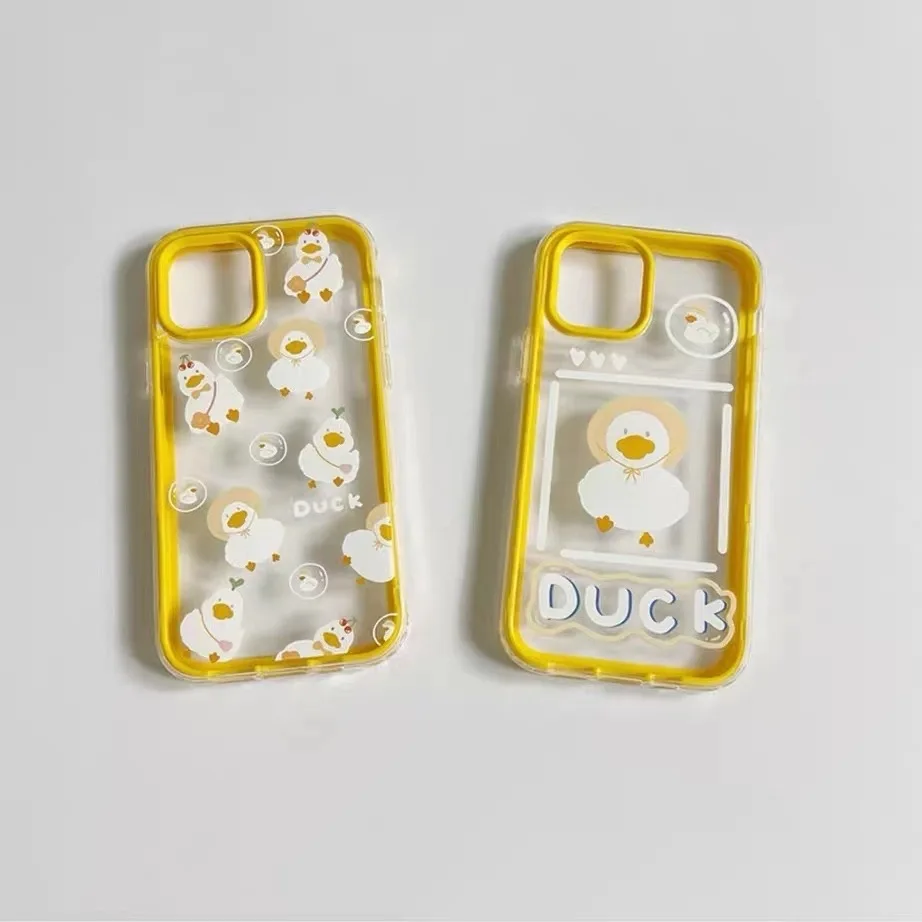 

Lovely Yellow Duck Transparent Case for IPhone 12 Pro Max Back Phone Cover for 12 11 Pro Max X XS XR 8 7 Plus SE 2020
