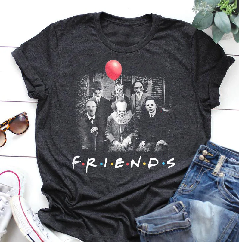 Женские рубашки на Хэллоуин с принтом из фильмов ужасы|Футболки| |