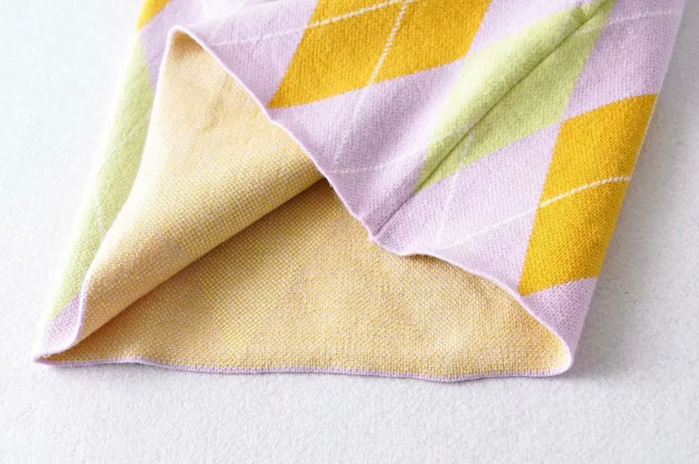 

Spring new women's fashion geometric rhombus printing slim Knitted skirt for womens casual vintage short skirt Pencil midi skirt