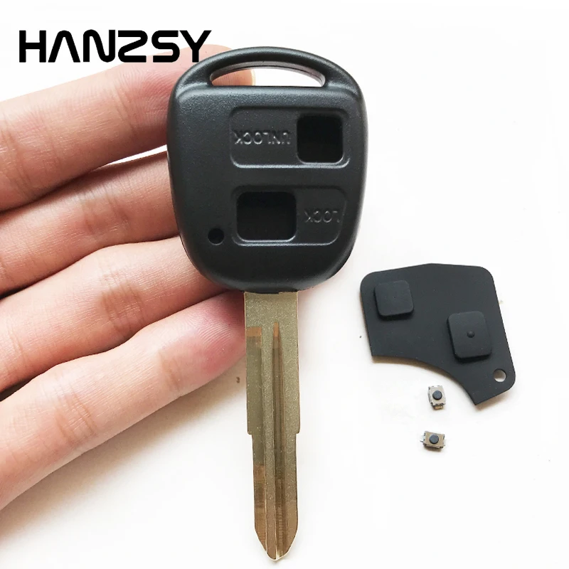 2 кнопки дистанционного ключа чехол для ключа toyota Yaris prado Corolla camry Замена управления ключа автомобиля крышка с кнопкой резиновая накладка